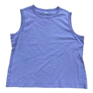 Duluth Trading Co Womens XL Purple Sleeveless Tank Top Crew Neck Cotton Blend